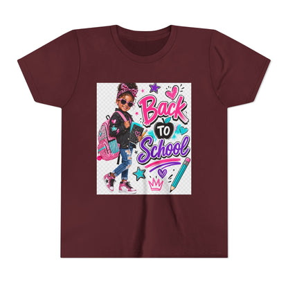Back to School Kids Tee — Colorful Girl Backpack Design