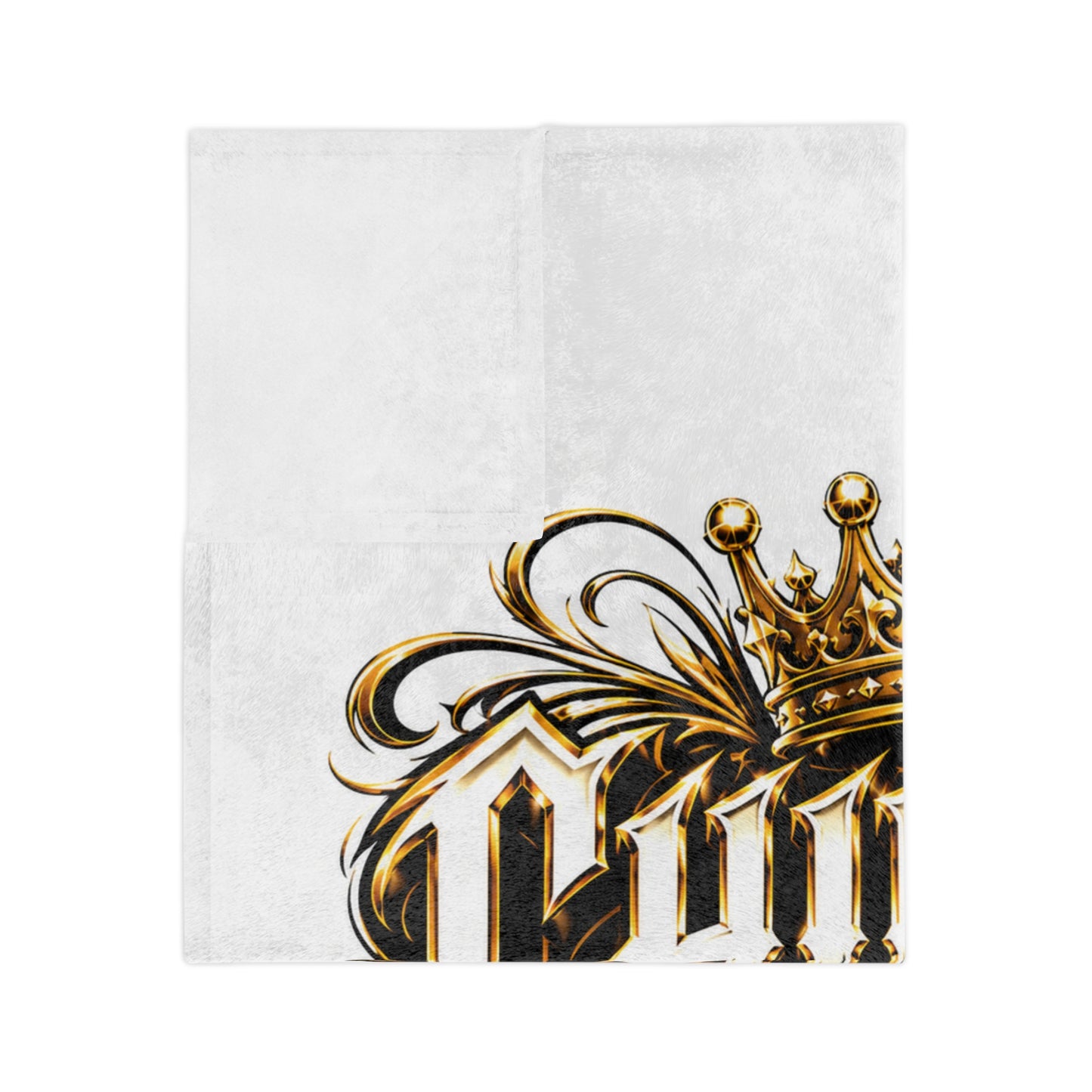 Velveteen Microfiber Blanket — "Chingón y Nada Más" Gold Crown Decorative Throw