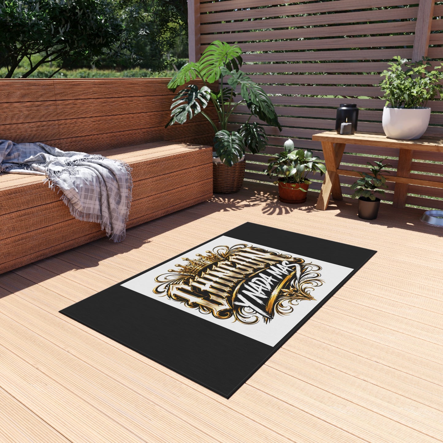 Outdoor Rug — King Crown 'Chingon y Nada Mas' Decorative Patio Mat