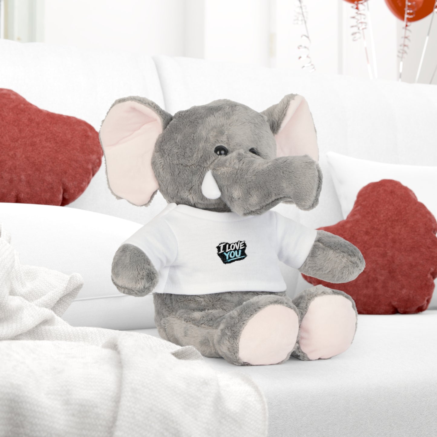 I Love You Plush Bear — Cute Teddy with Graphic T‑Shirt (Valentine’s Gift)