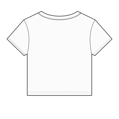 Chicana Script Micro Rib Baby Tee — Cropped Gothic Graphic Top