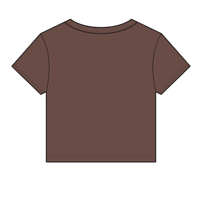Chicana Script Micro Rib Baby Tee — Cropped Gothic Graphic Top