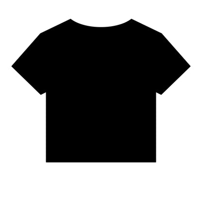 Chicana Script Micro Rib Baby Tee — Cropped Gothic Graphic Top