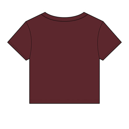 Chicana Script Micro Rib Baby Tee — Cropped Gothic Graphic Top