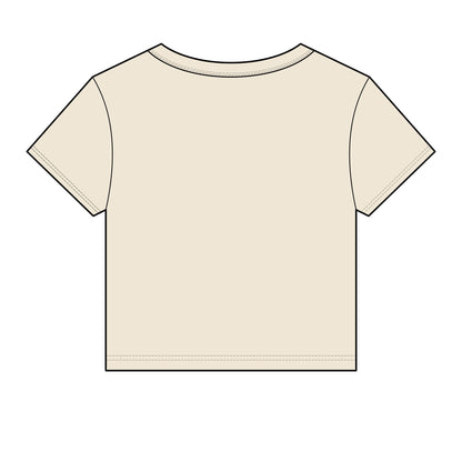 Chicana Script Micro Rib Baby Tee — Cropped Gothic Graphic Top