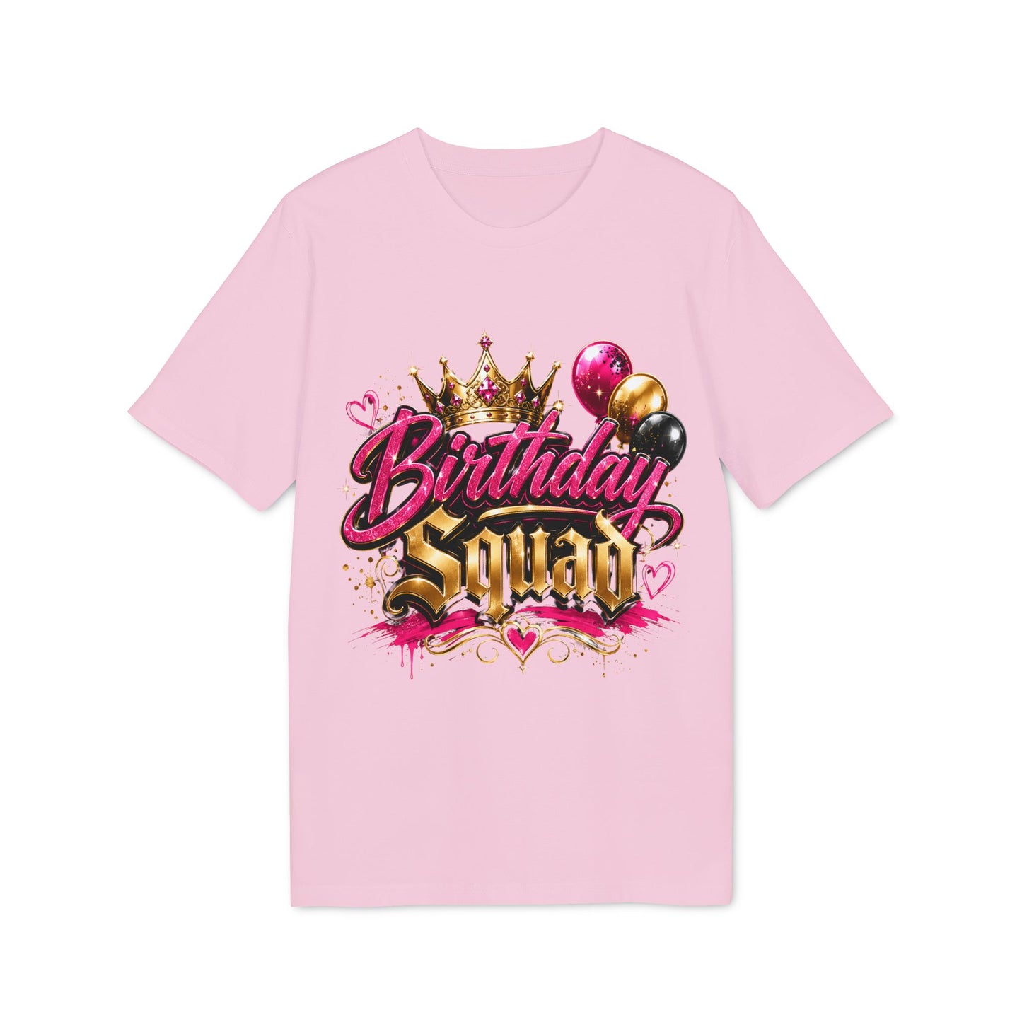 Birthday Squad T-Shirt — Glam Crown & Balloons Party Tee