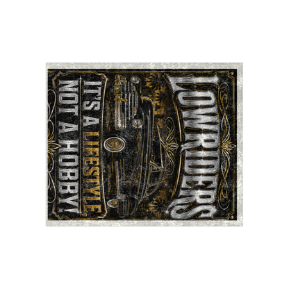 Lowriders Crushed Velvet Blanket – "It's a Lifestyle Not a Hobby" Vintage Car Throw