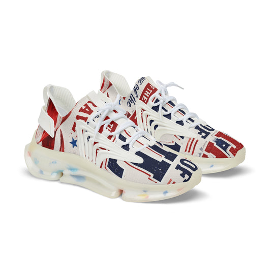 Patriotic Mesh Sneakers — Red White & Blue 'Land of the Brave' Athletic Shoes