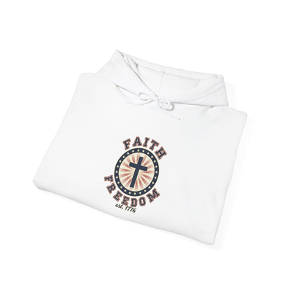 Faith & Freedom Cross Hoodie | Patriotic, Faith-Based, Vintage Americana