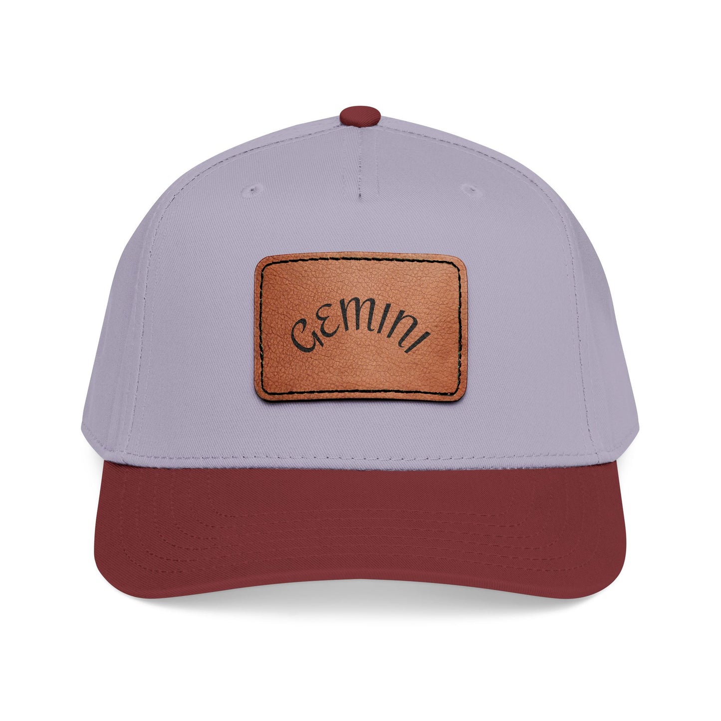 Mid Profile Baseball Cap with Leather Patch (Rectangle)