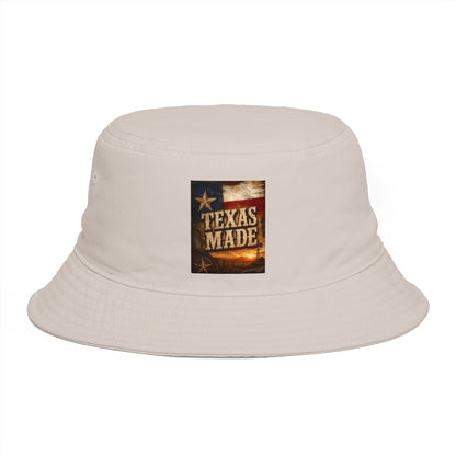 Texas Made Bucket Hat — Vintage Flag Graphic