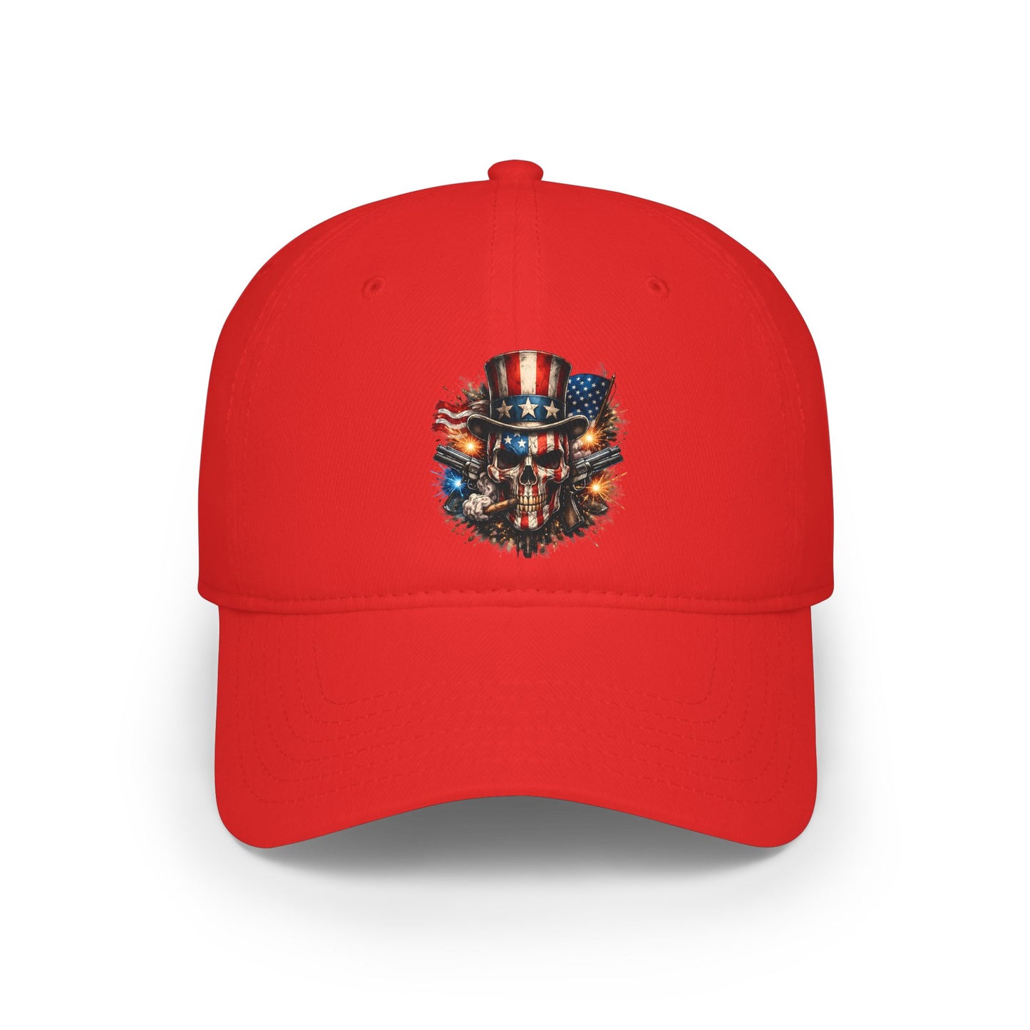 Patriotic Skull Baseball Cap — American Flag Uncle Sam Hat