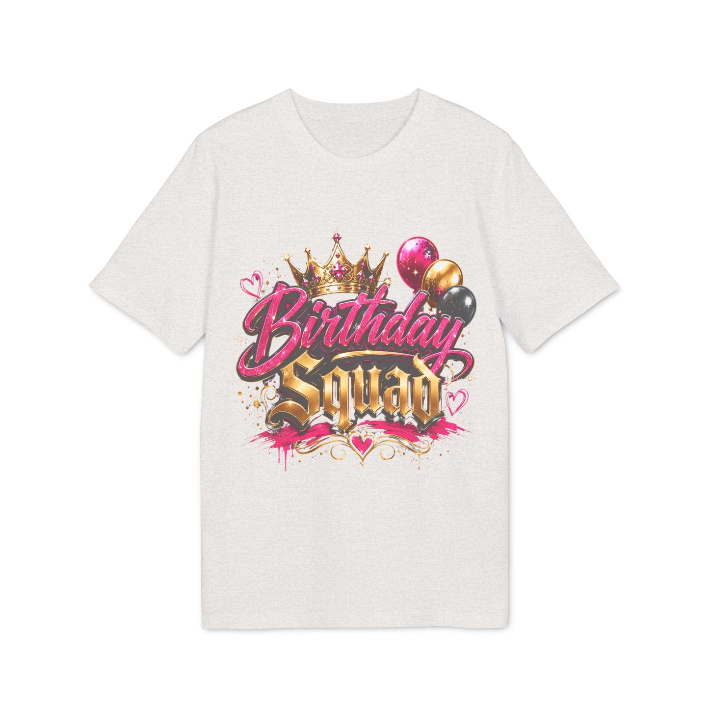 Birthday Squad T-Shirt — Glam Crown & Balloons Party Tee