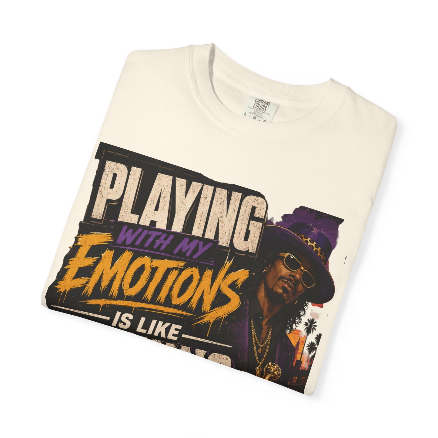 Playing with My Emotions Is Like Playing with My Money T-Shirt — Retro Pimp Illustration Graphic Tee