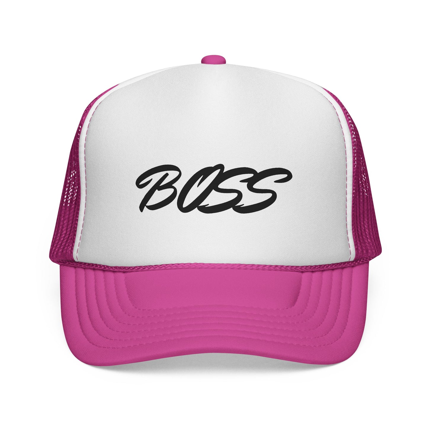BOSS Trucker Cap — Bold Script Mesh Back Hat for Leaders & Street Style