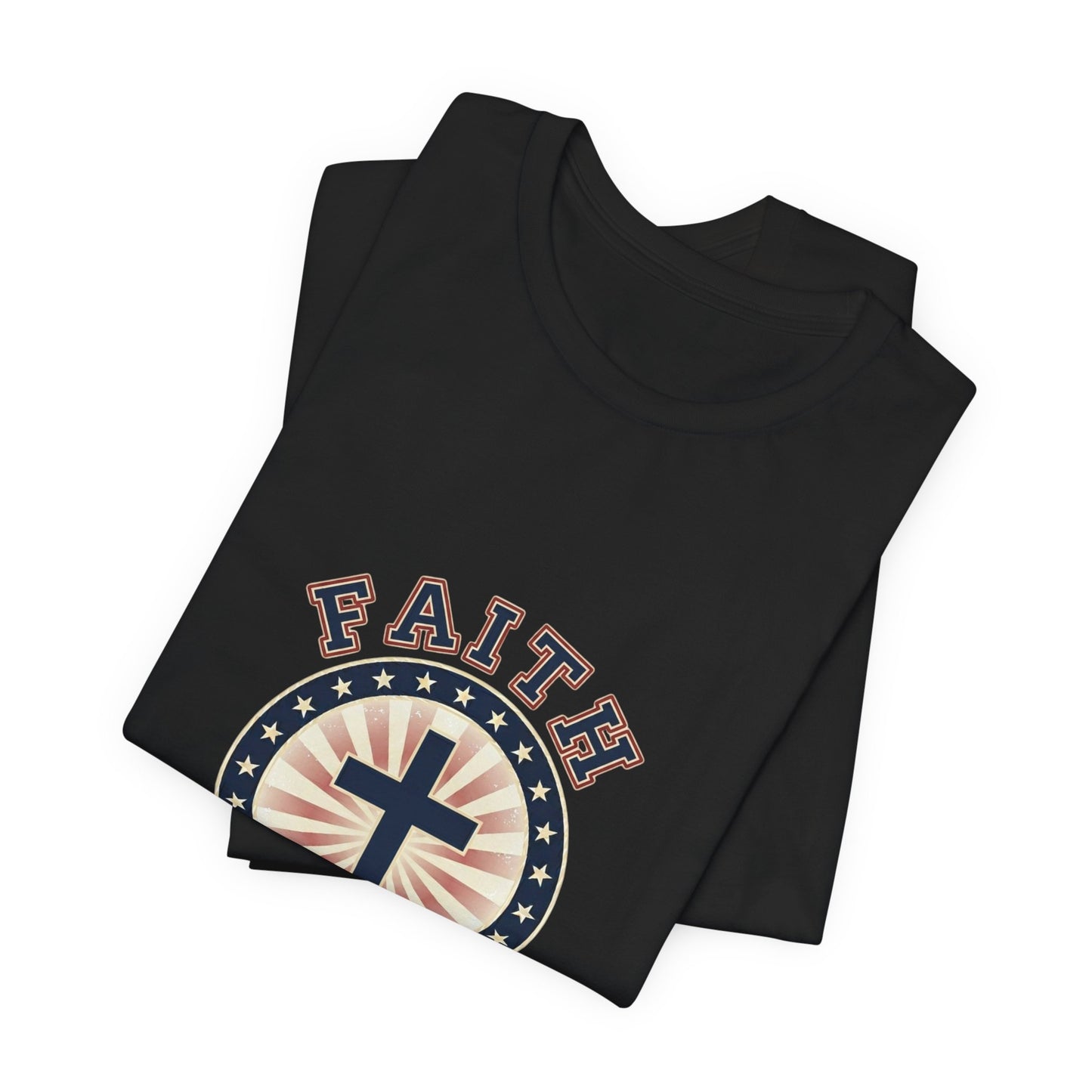 Faith & Freedom cross tee, Patriotic Vintage Americana July 4th