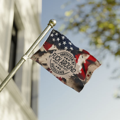 Flag — "Protected by Surveillance: Fuck Around and Find Out" Double-Sided American Flag