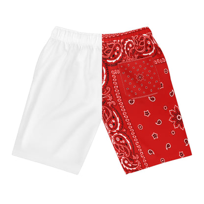 Bandana Print Athletic Shorts — Red Paisley AOP Activewear