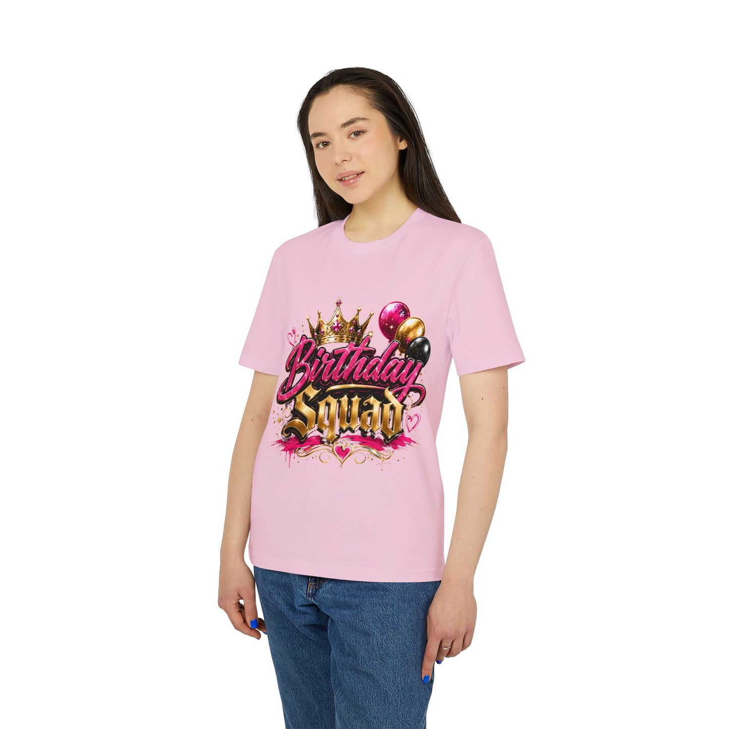 Birthday Squad T-Shirt — Glam Crown & Balloons Party Tee