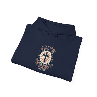 Faith & Freedom Cross Hoodie | Patriotic, Faith-Based, Vintage Americana