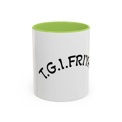 T.G.I. Friyay Accent Coffee Mug - 11/15oz Ceramic Mug for Office, Weekend Vibes & Gift