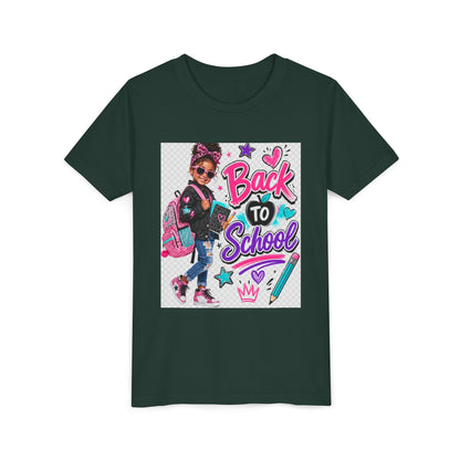 Back to School Kids Tee — Colorful Girl Backpack Design