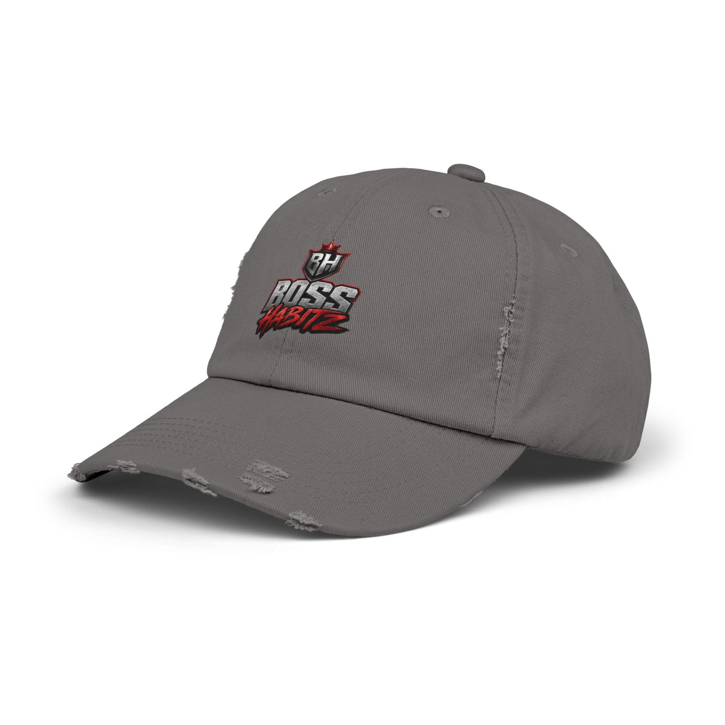 Boss Habitz Distressed Cap — Embroidered Logo Baseball Hat