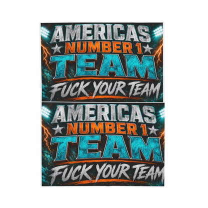 Velveteen Blanket — "America's Number 1 Team / F*** Your Team" Graphic Plush Throw