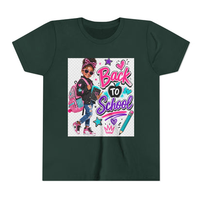 Back to School Kids Tee — Colorful Girl Backpack Design