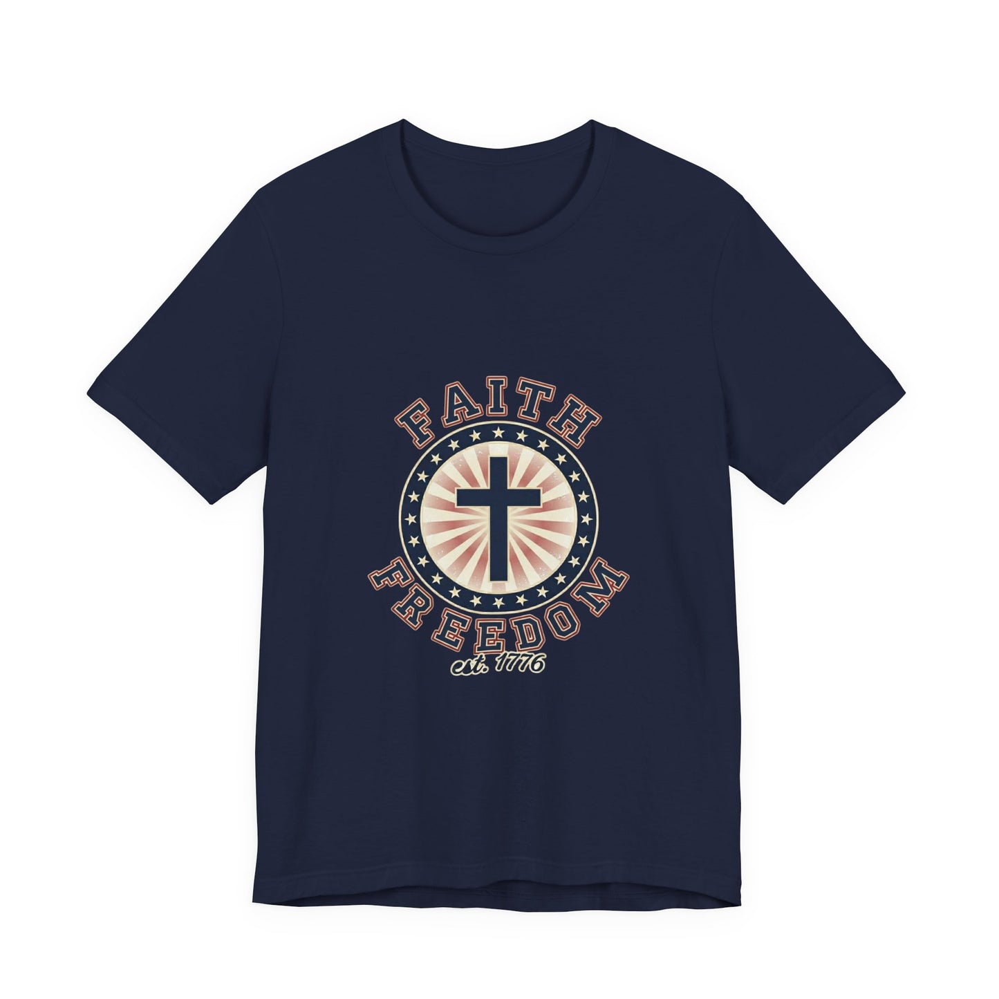 Faith & Freedom cross tee, Patriotic Vintage Americana July 4th