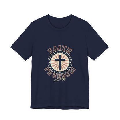 Faith & Freedom cross tee, Patriotic Vintage Americana July 4th