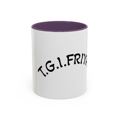 T.G.I. Friyay Accent Coffee Mug - 11/15oz Ceramic Mug for Office, Weekend Vibes & Gift