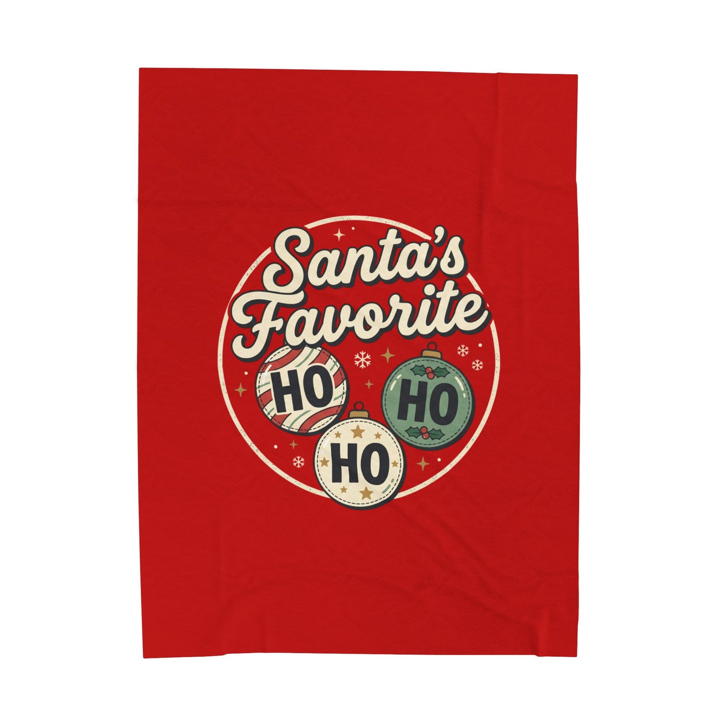 Velveteen Blanket — "Santa's Favorite" HO HO HO Christmas Plush Throw