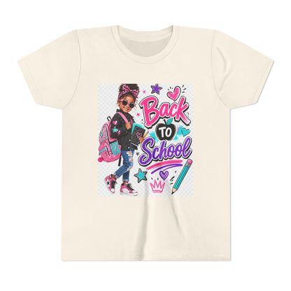Back to School Kids Tee — Colorful Girl Backpack Design