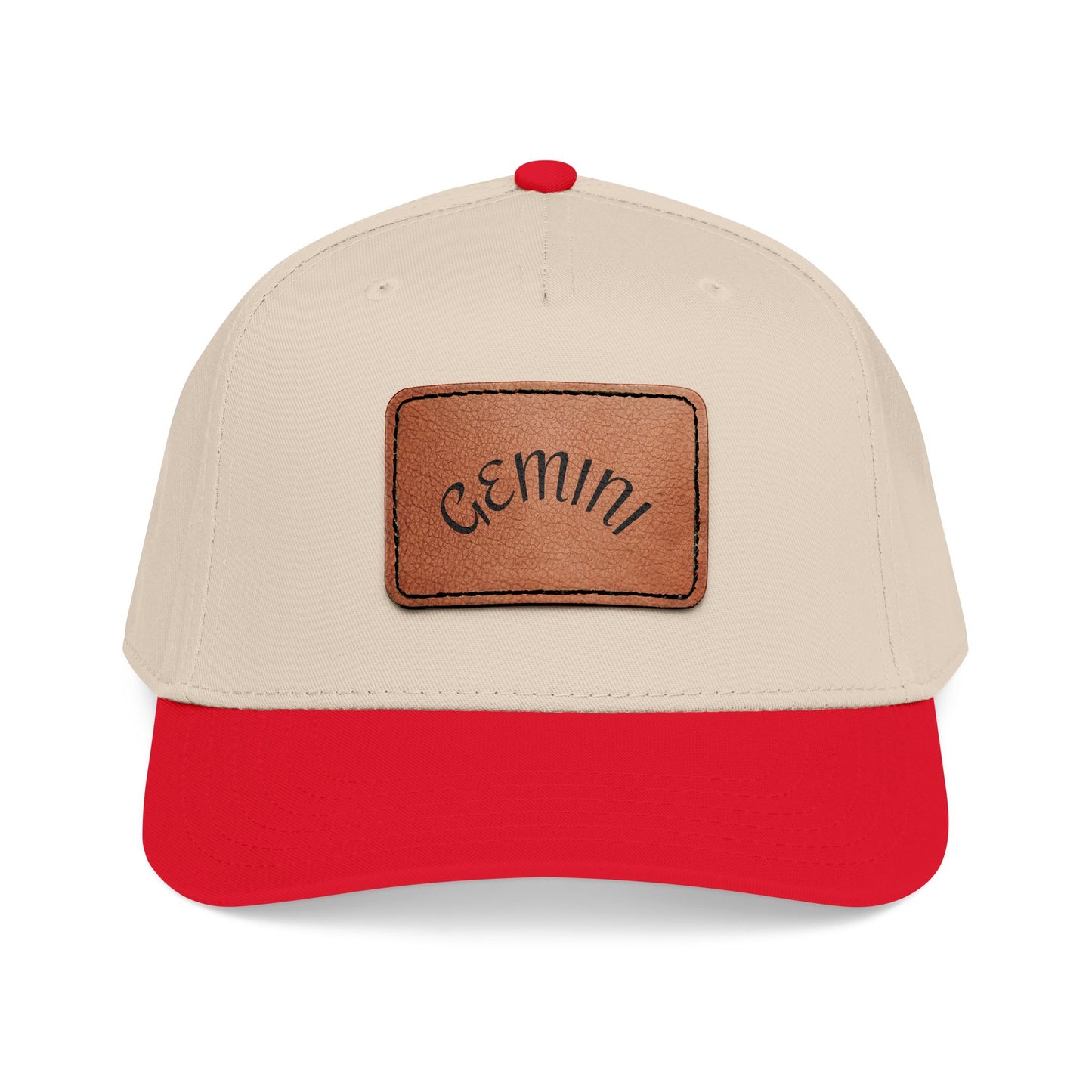 Mid Profile Baseball Cap with Leather Patch (Rectangle)