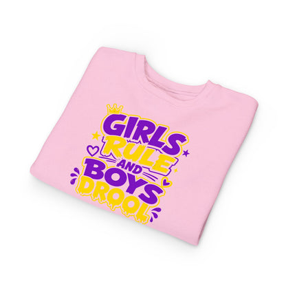 Girls Rule and Boys Drool Toddler Sweatshirt
