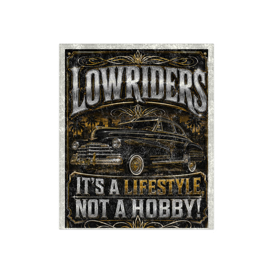 Lowriders Crushed Velvet Blanket – "It's a Lifestyle Not a Hobby" Vintage Car Throw