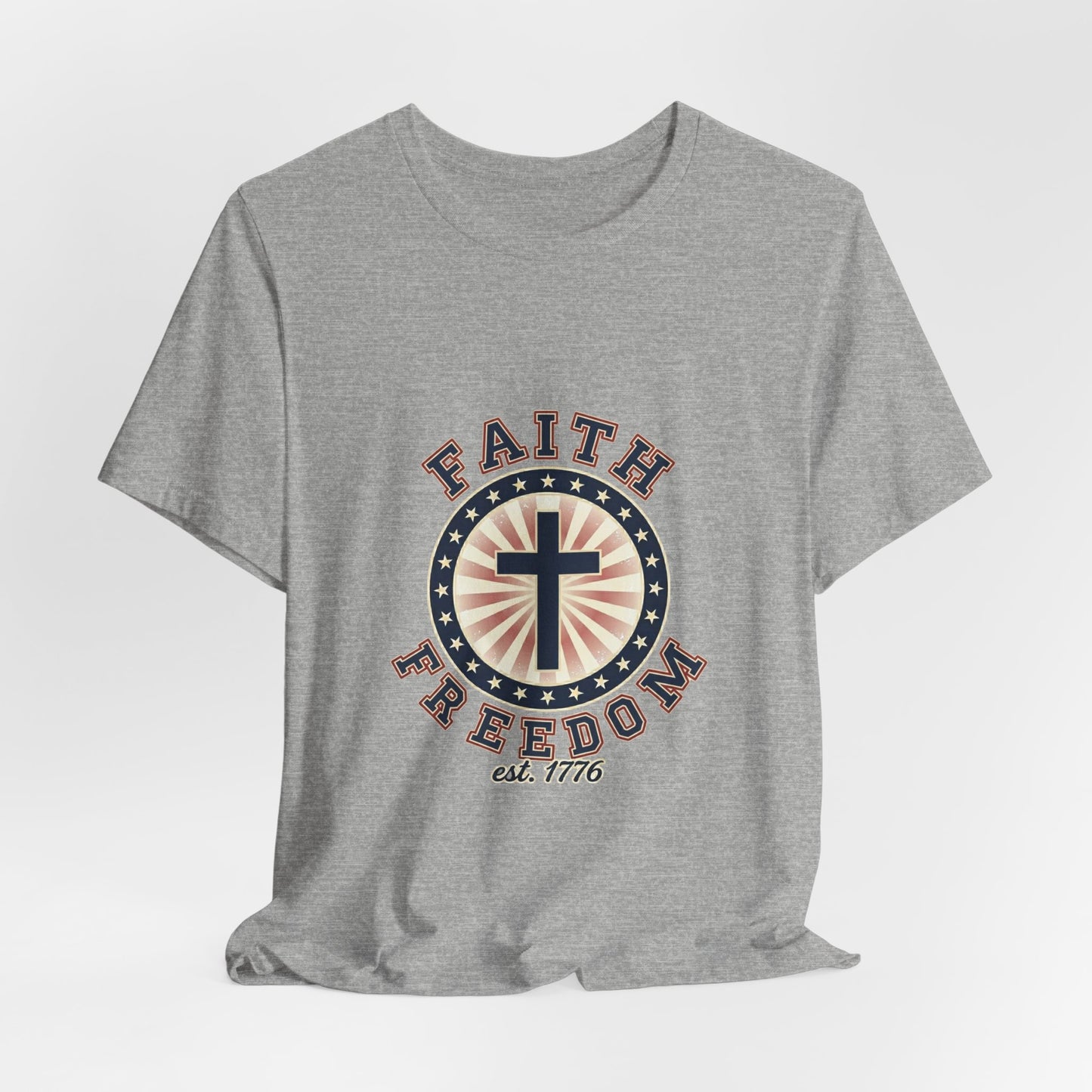 Faith & Freedom cross tee, Patriotic Vintage Americana July 4th