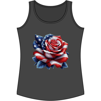 Patriotic Rose Tank Top — American Flag Rose Floral Tank