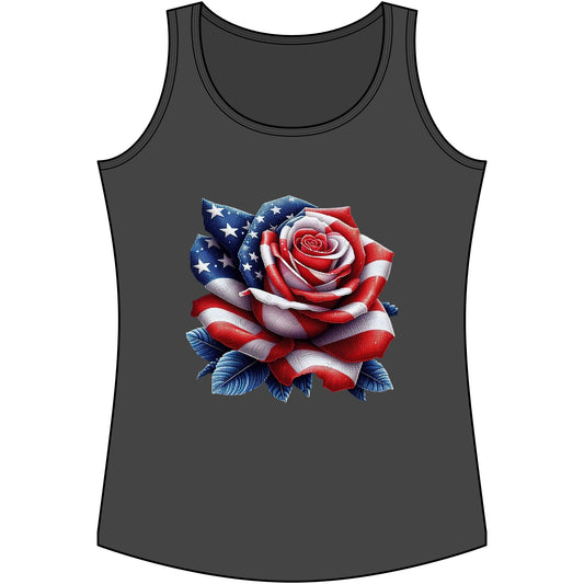 Patriotic Rose Tank Top — American Flag Rose Floral Tank