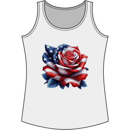 Patriotic Rose Tank Top — American Flag Rose Floral Tank