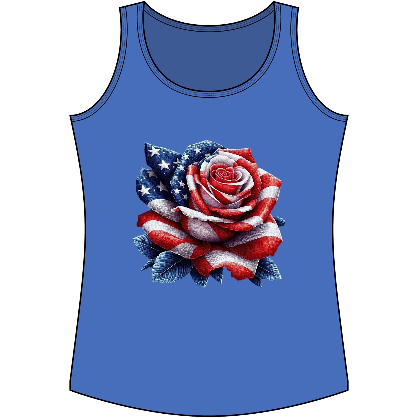 Patriotic Rose Tank Top — American Flag Rose Floral Tank