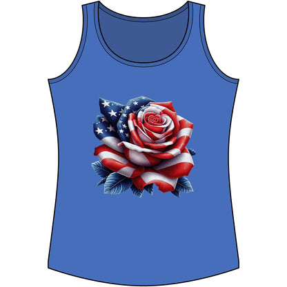 Patriotic Rose Tank Top — American Flag Rose Floral Tank