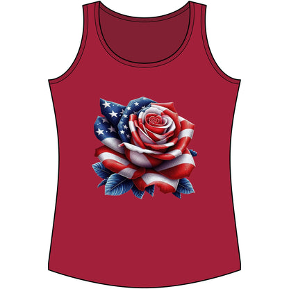 Patriotic Rose Tank Top — American Flag Rose Floral Tank