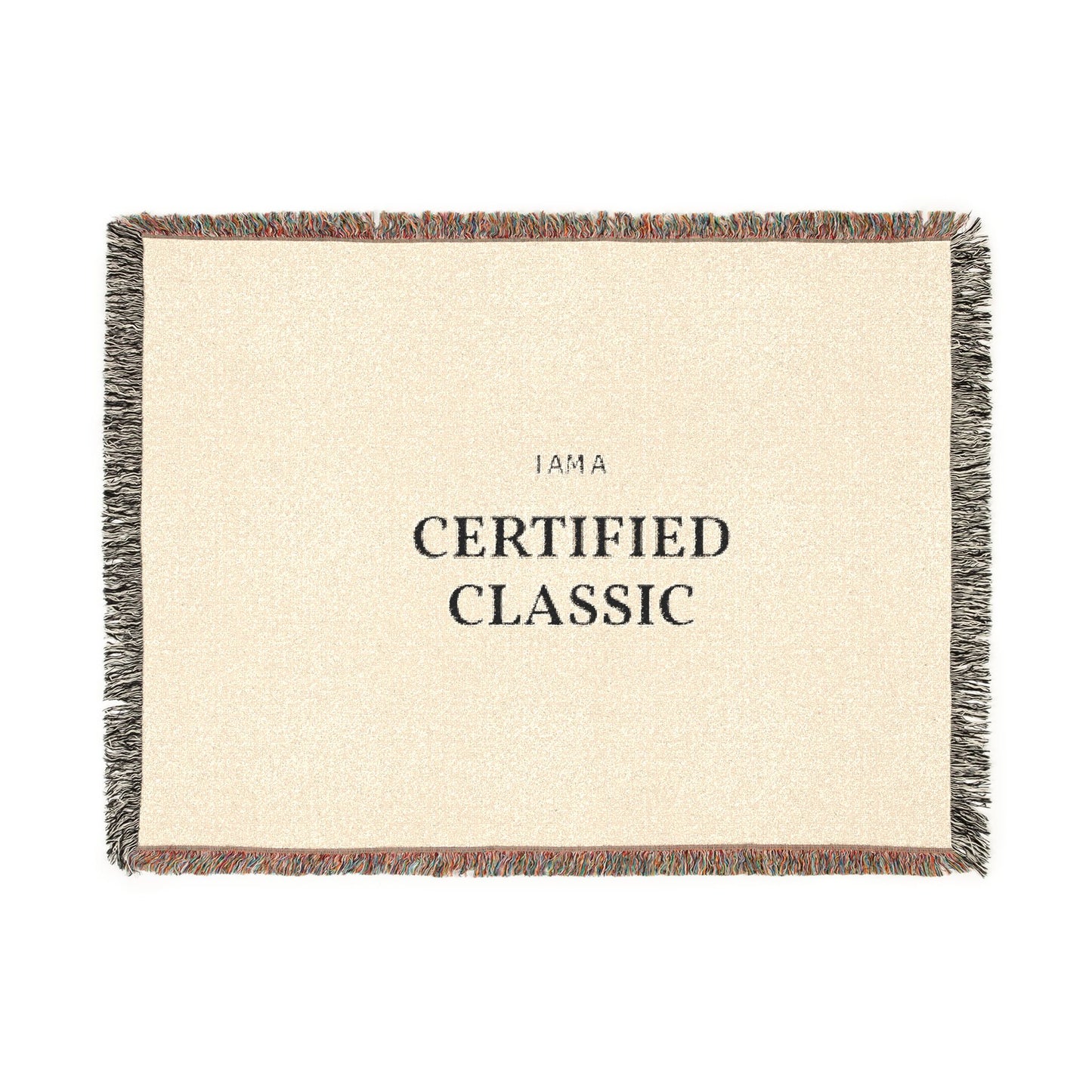 Certified Classic Woven Blanket — Vintage Embroidered Throw for Cozy Living