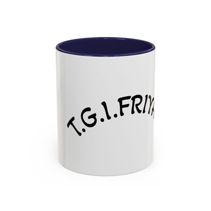T.G.I. Friyay Accent Coffee Mug - 11/15oz Ceramic Mug for Office, Weekend Vibes & Gift
