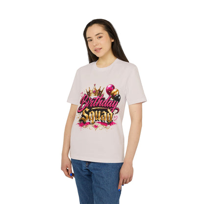 Birthday Squad T-Shirt — Glam Crown & Balloons Party Tee