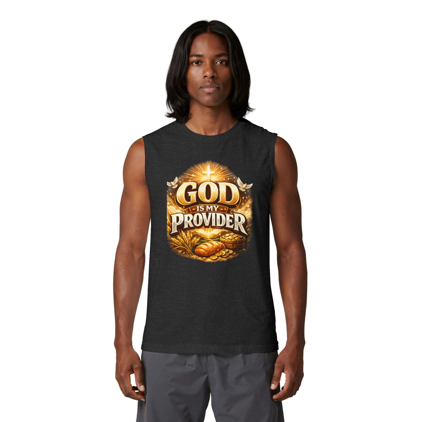 God Is My Provider Muscle Tank — Christian Faith Inspirational Tank Top