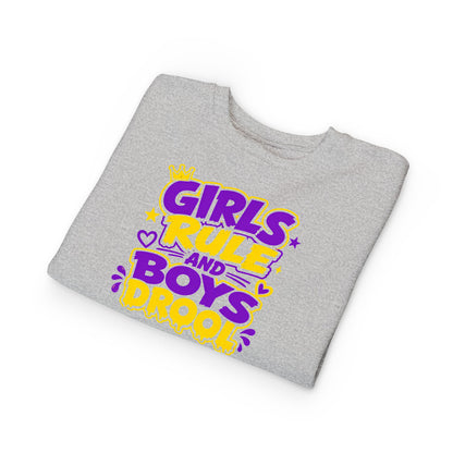 Girls Rule and Boys Drool Toddler Sweatshirt