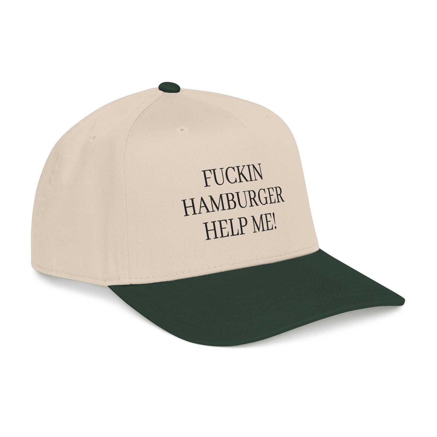 Embroidered 'Fuckin Hamburger Help Me!' Baseball Cap